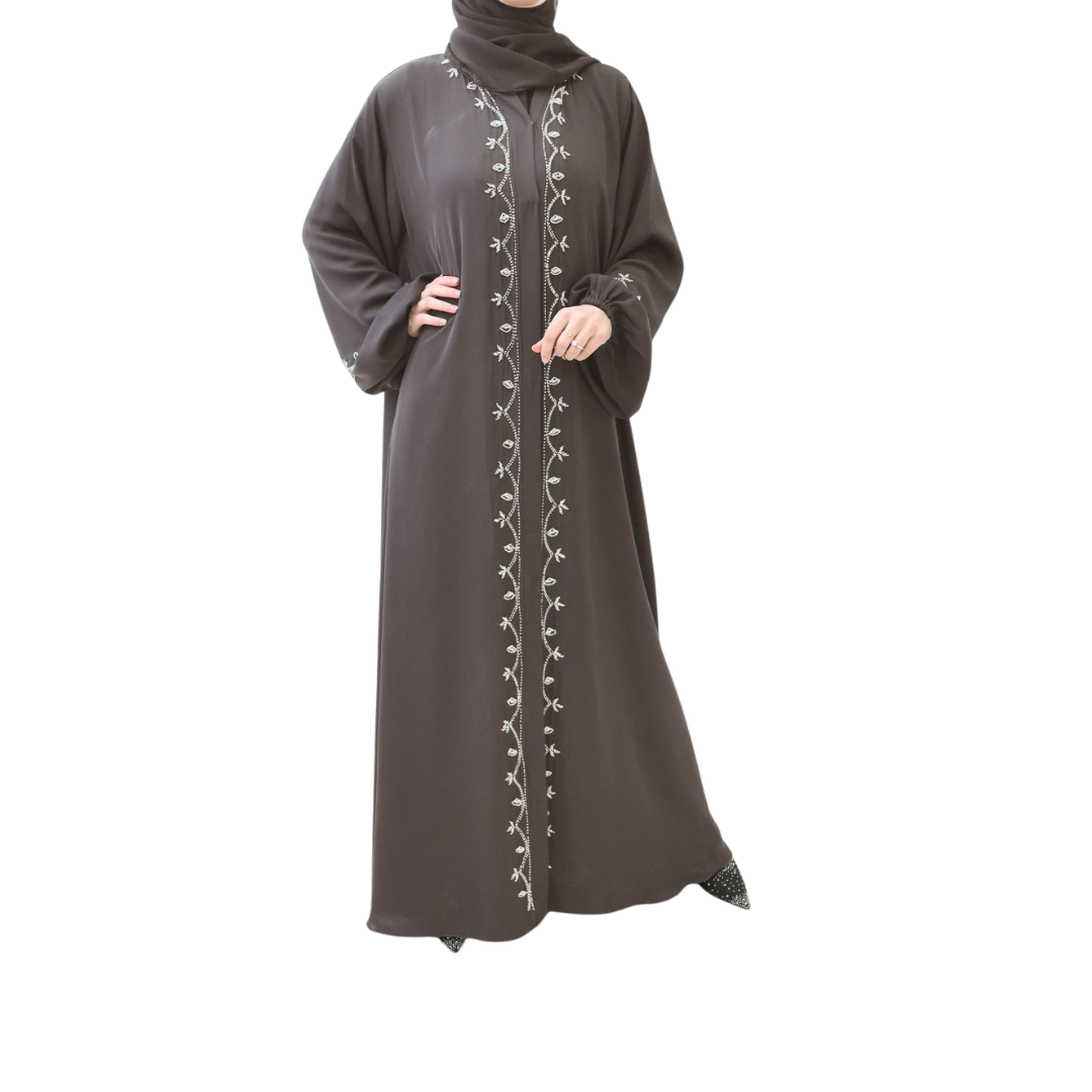 Abaya Dubai luxury flared Hedaya Brown