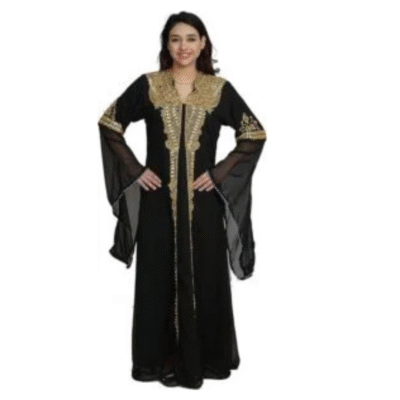 Dubai Arabian Fancy Black Abaya Women
